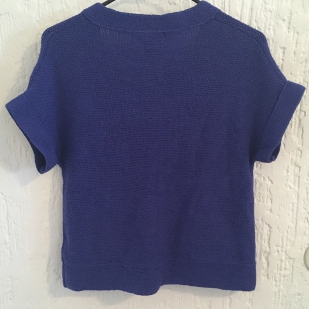 Forever 21 Blue Short Sleeve Sweater Size Small - Picture 3 of 4